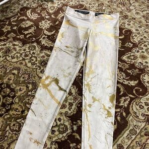 Gold and white leggings